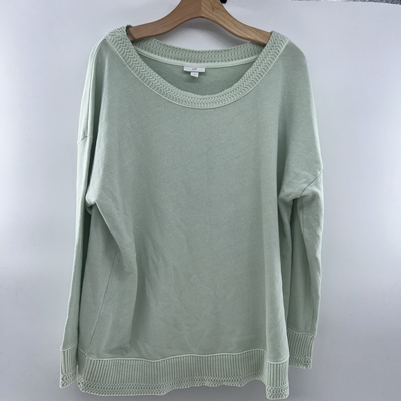 J. Jill Sweaters - J. Jill Womens Sweater Sz L Mint Green Relaxed Casual Drop Shoulder Cotton Boat